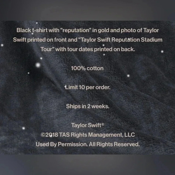 Taylor Swift Stadium Concert Tour Reputation Unisex Short Sleeve Canvas T-Shirt - Picture 9 of 9